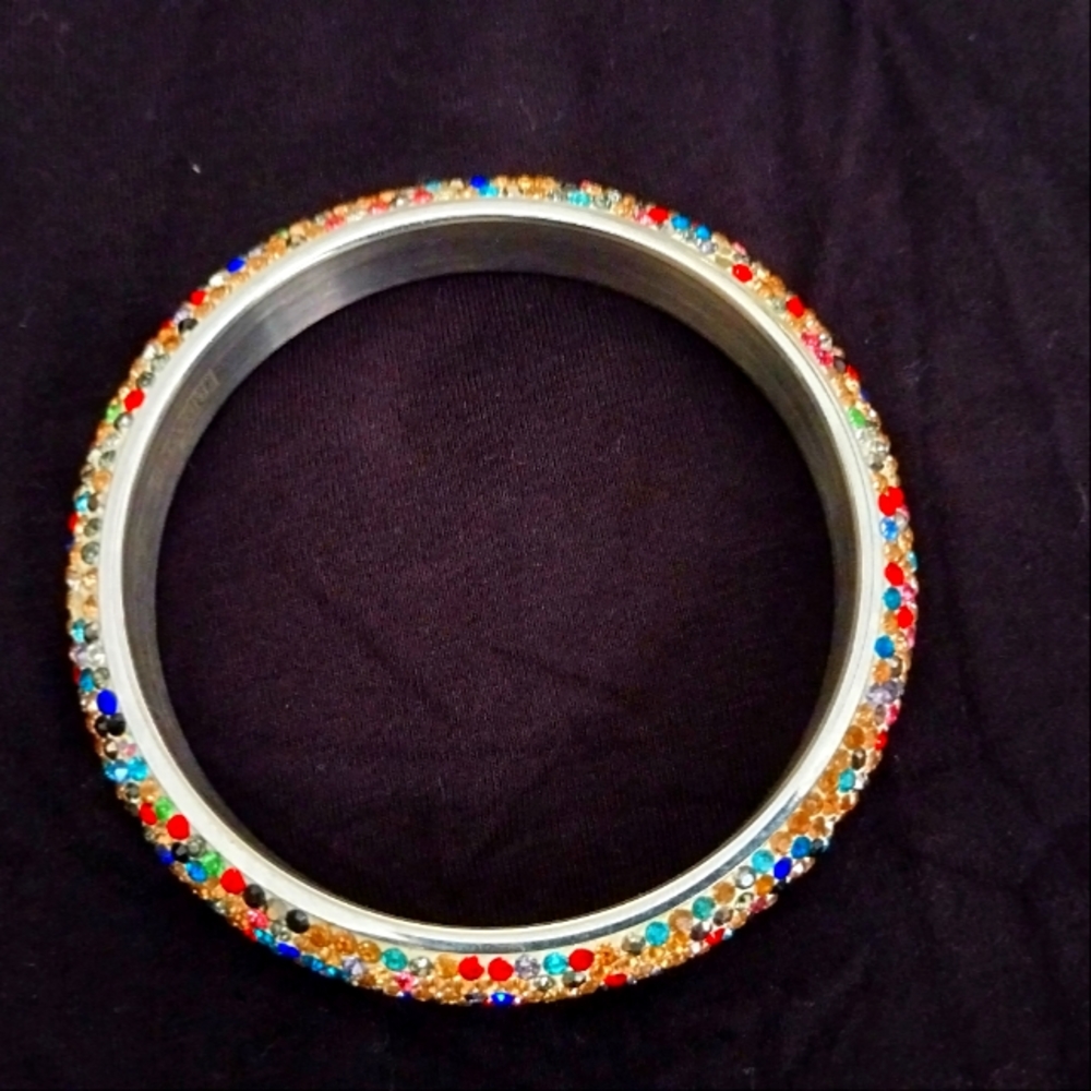 PRIDASTEEL BRACELET, stainless steel, colors of small sirconia. Good condition.